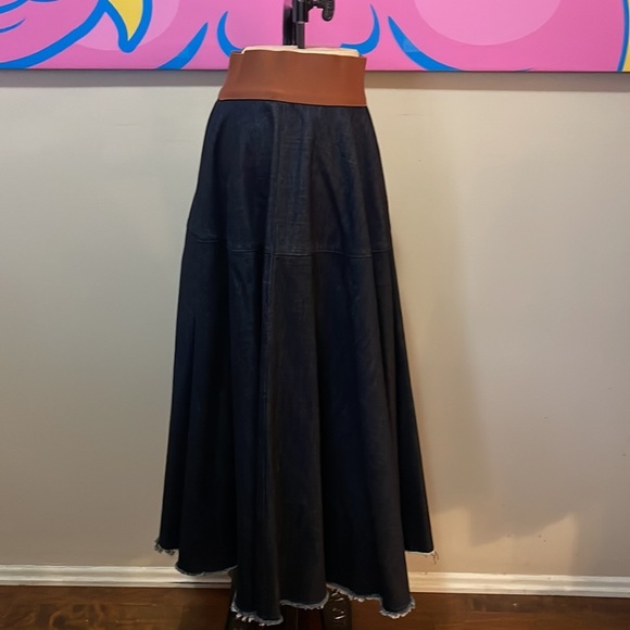 Marni Blue Cotton Denim Circle Skirt - Picture 5 of 12